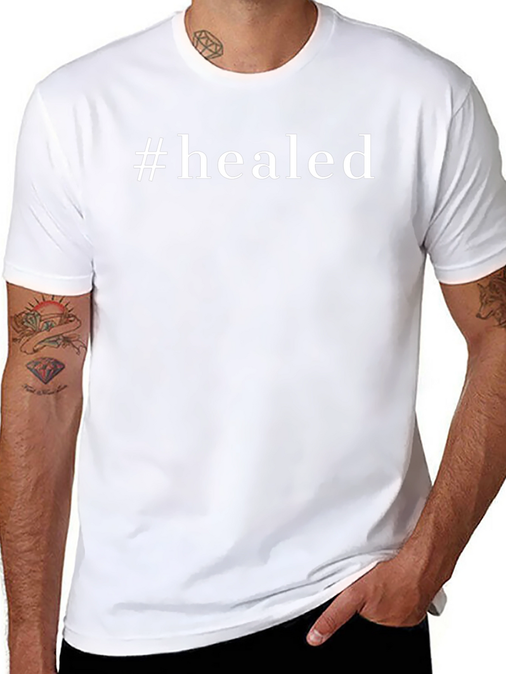 #Healed Black Graphic Tee - Inspirational T-Shirt