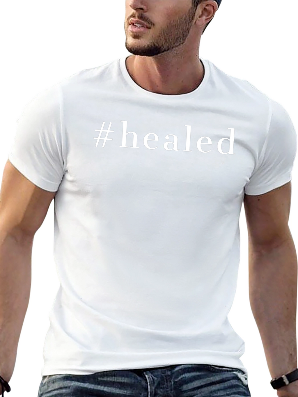 #Healed Black Graphic Tee - Inspirational T-Shirt