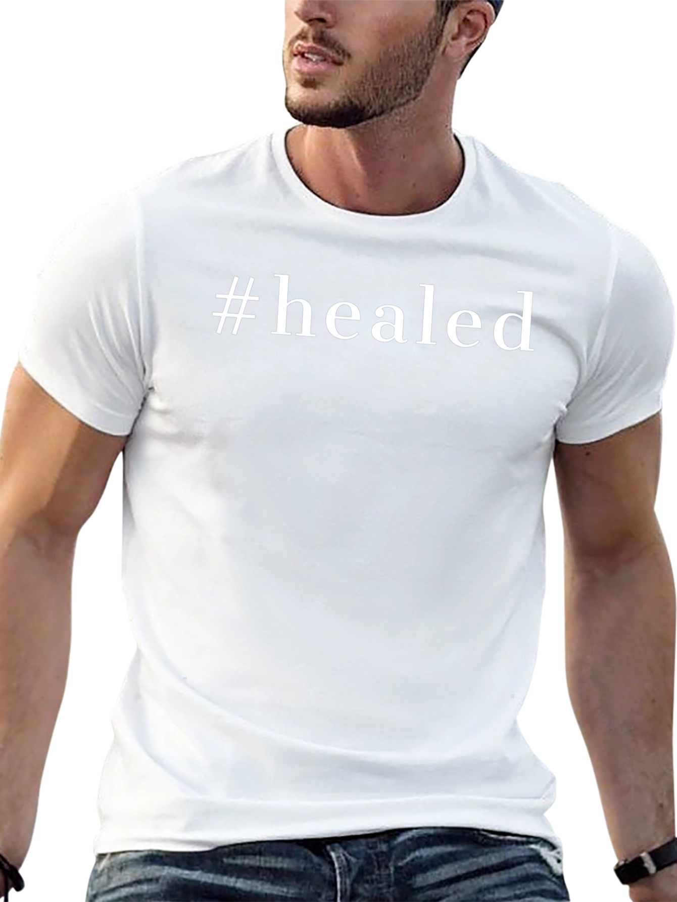 #Healed Black Graphic Tee - Inspirational T-Shirt