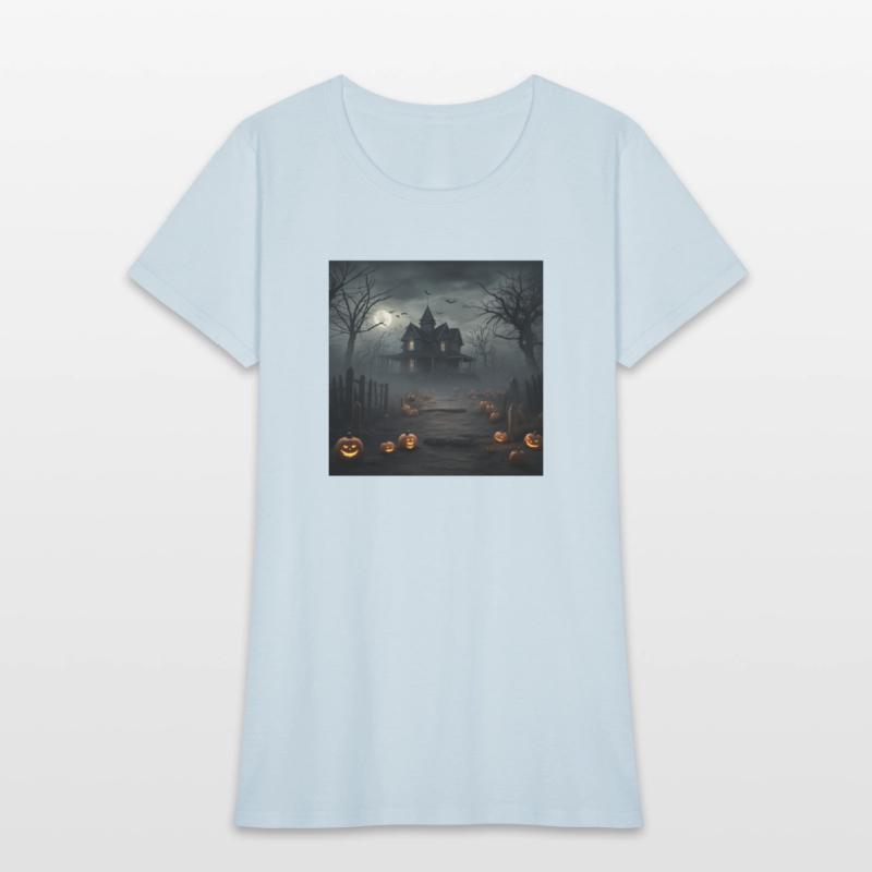 Halloween spooky house on a foggy night