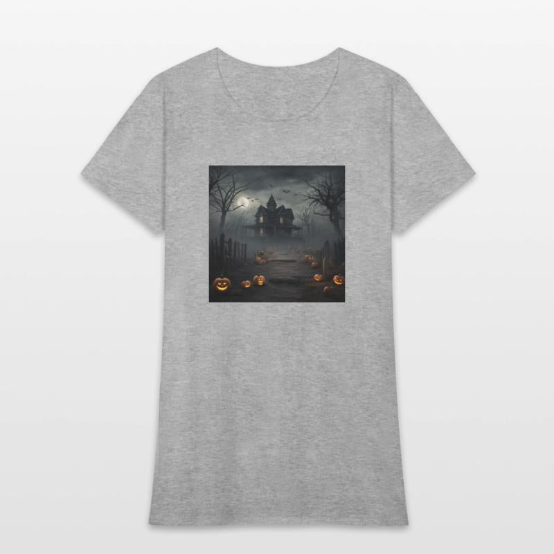 Halloween spooky house on a foggy night