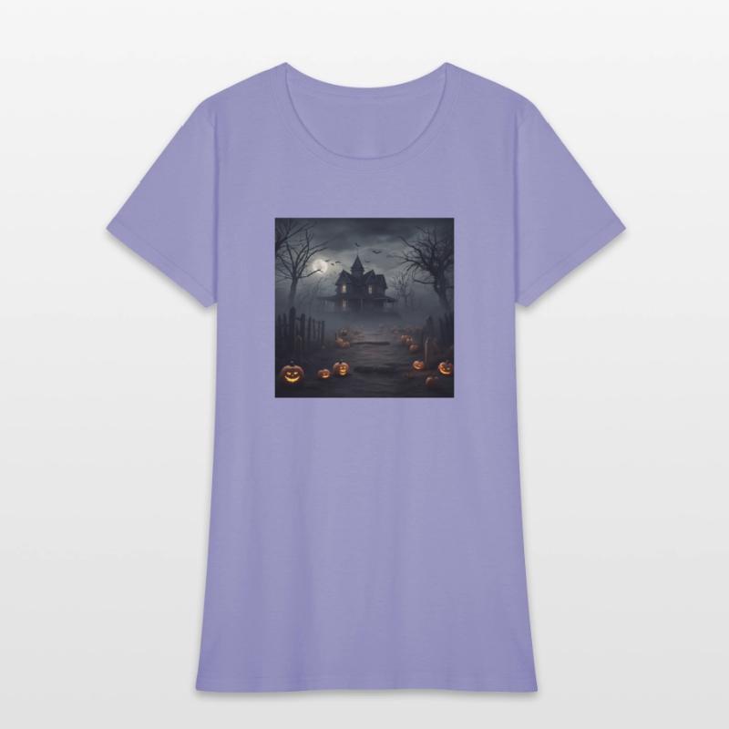 Halloween spooky house on a foggy night