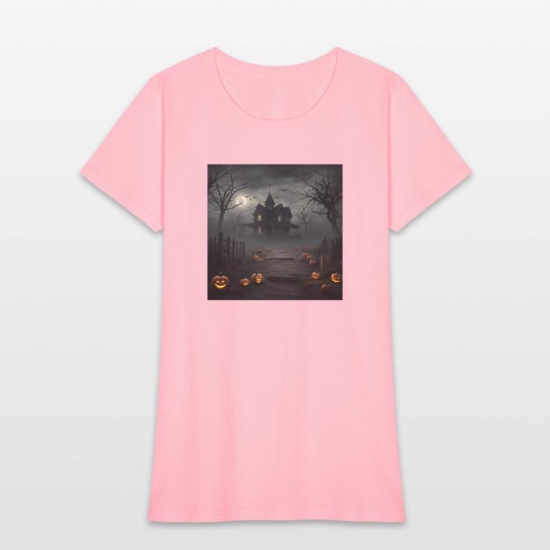 Halloween spooky house on a foggy night