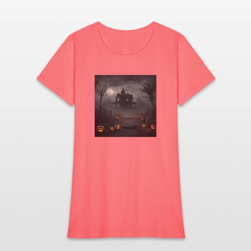 Halloween spooky house on a foggy night