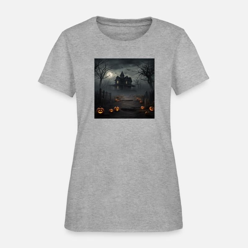 Halloween spooky house on a foggy night