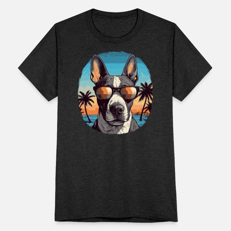 Happy bull terrier in holiday mood