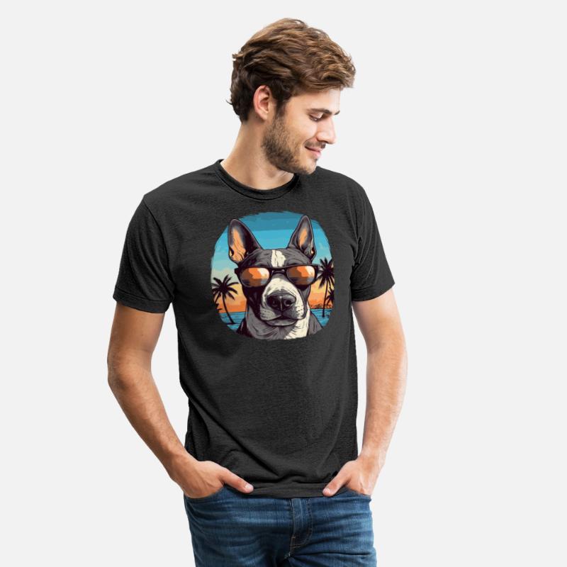 Happy bull terrier in holiday mood