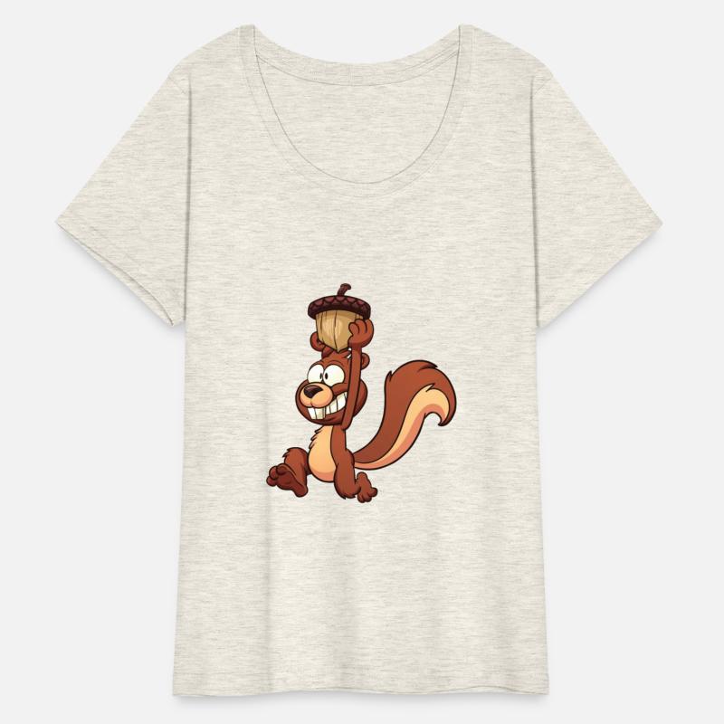 Happy Squirrel With Acorn Nut Design