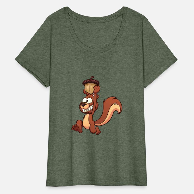 Happy Squirrel With Acorn Nut Design