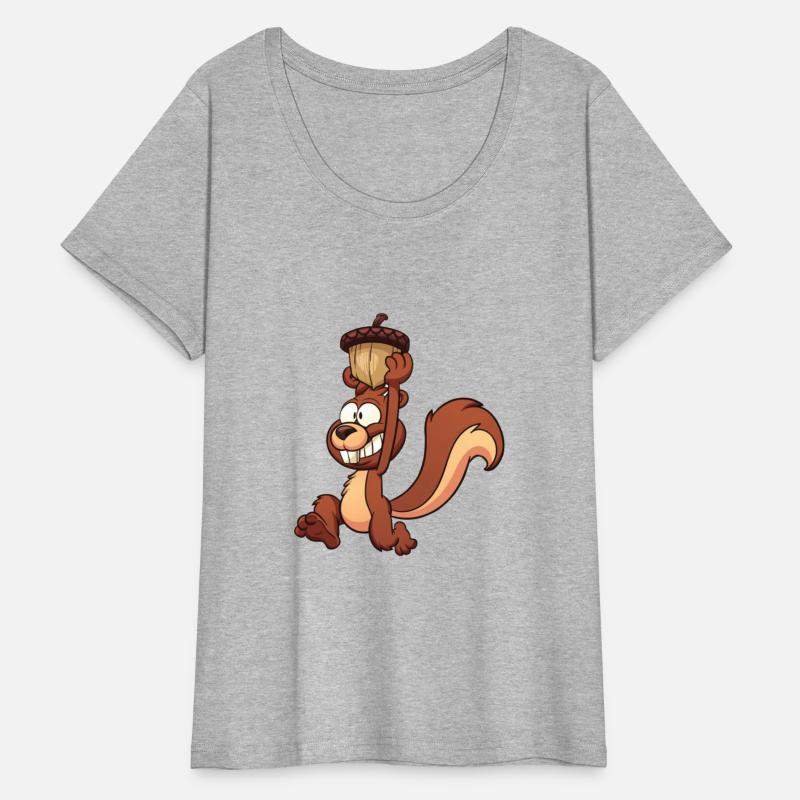 Happy Squirrel With Acorn Nut Design