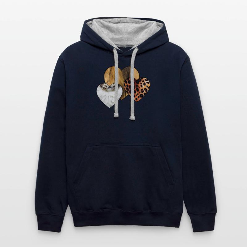 Hearts love Lion, cat, tiger lover T-shirts