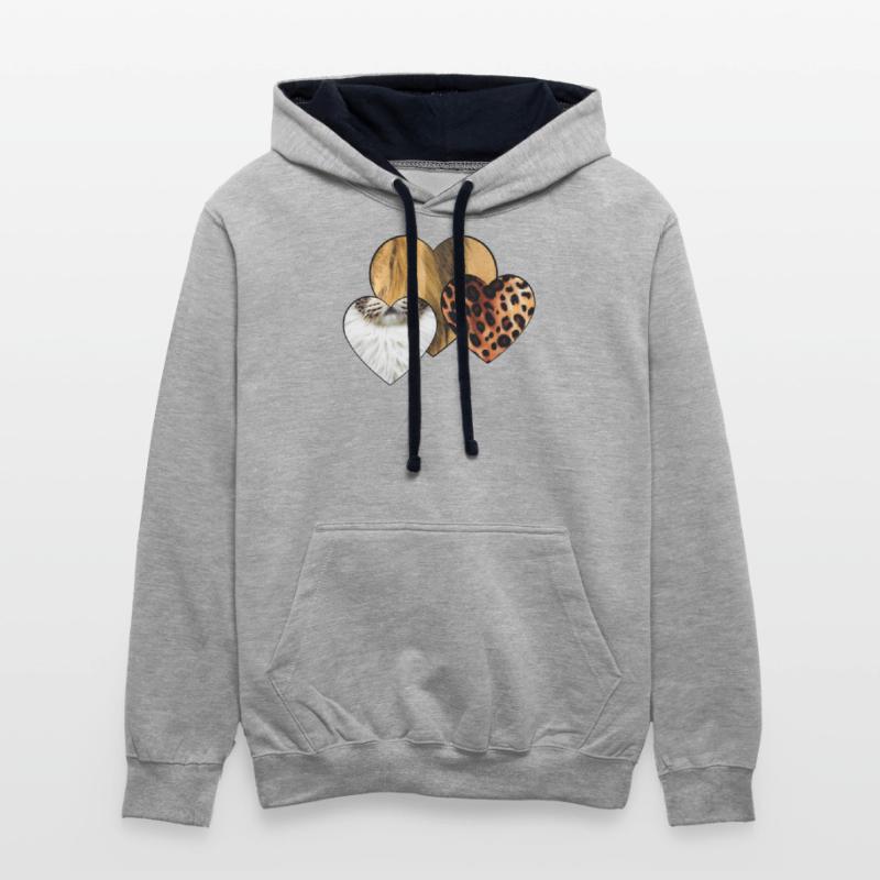 Hearts love Lion, cat, tiger lover T-shirts